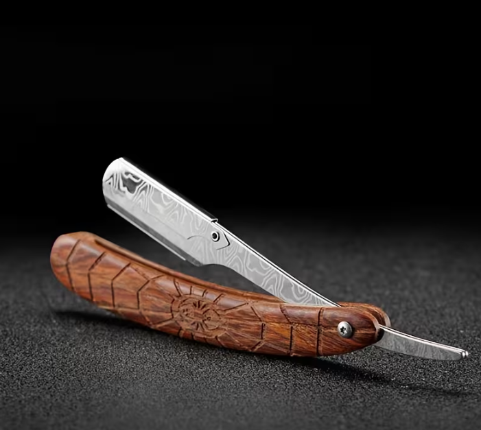 Ironclad Damascus Straight Razor