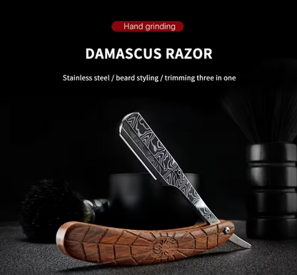 Ironclad Damascus Straight Razor