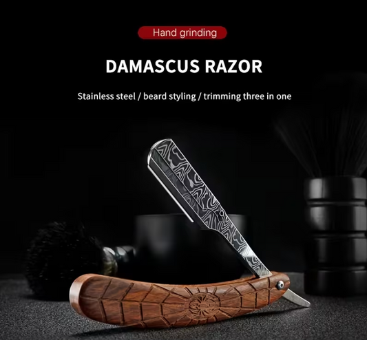 Ironclad Damascus Straight Razor